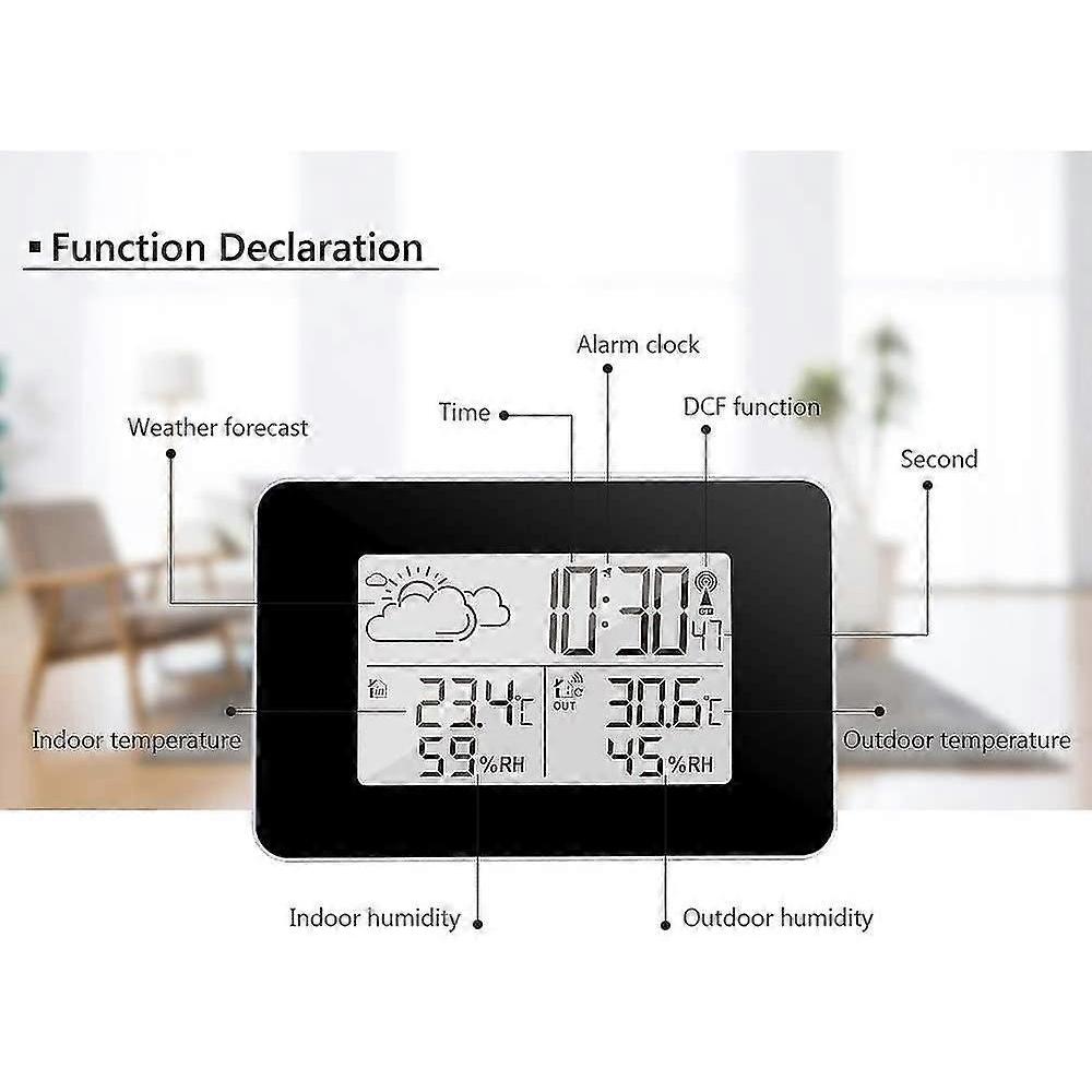 Wireless Weather Station Digital Weather Station Indoor And Outdoor Weather Station Forecast Thermometer Sensor Clock Home Hygrometer 1pc