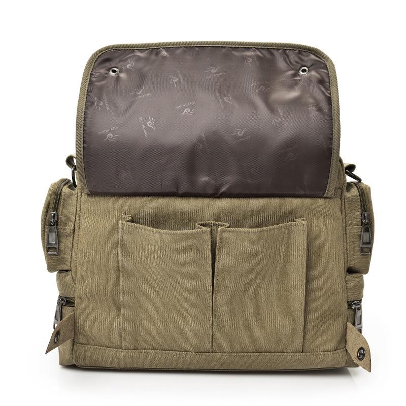 Men's Briefcase Canvas Large Capacity Men's Business Handbag Fashionable Shoulder Big Bag Casual Crossbody Bag Travel Handbag