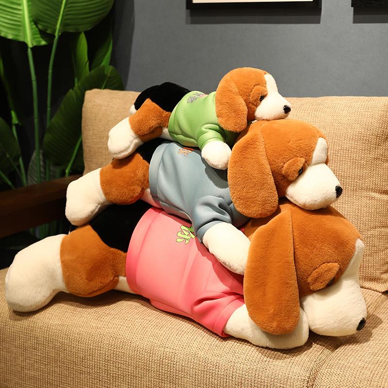 1Pc 406080Cm Cute Beagles Plush Toys Soft Stuffed Animal Dog Dolls Cushion Sleeping Plushie Companion For Children Baby