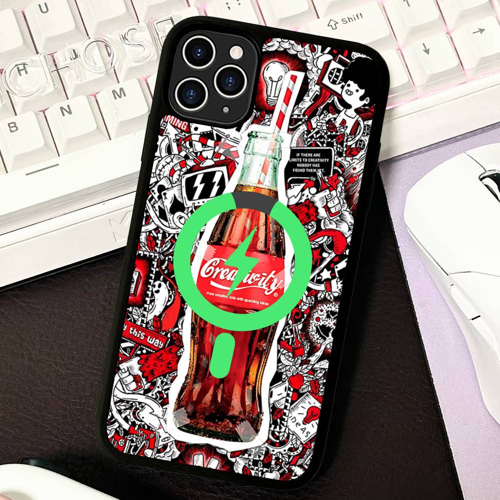 Hot C-Coca Drinks C-Cola For Magsafe Magnetic Wireless Phone Case For IPhone 17 Pro 16 15 14 Plus 13 12 11 Pro Max