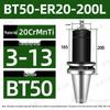 BT50-ER Collet Chuck Holder: Carburized & Blackened with ER Spring for CNC Machining