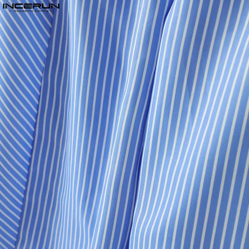 INCERUN Herren Kordelzug Elastischer Bund Gestreift Bedruckt Lässig Baggy Drop-Crotch Hose