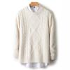 Men's Casual 100% Wool Thickened Sweater - Five-Needle Large Diamond Jacquard Knit