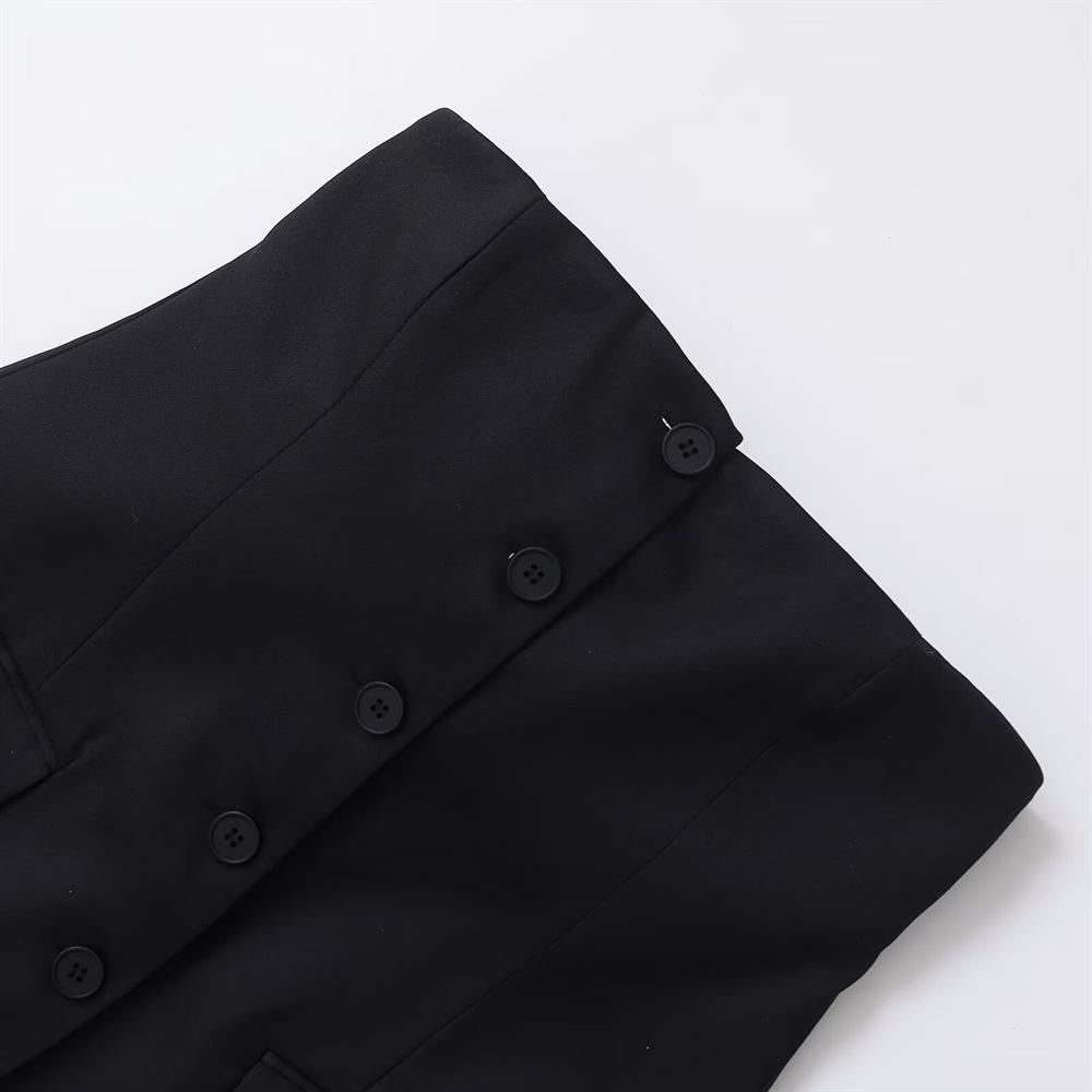 2025 Spring Women's Elegant Slim Bandeau Top with Pocket Details