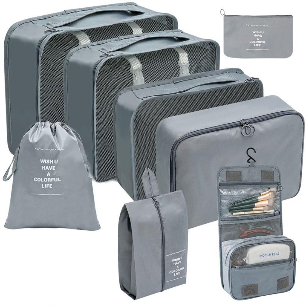 8Pcs Foldable Travel Organizer Set Large Capacity Luggage Storage Bags Portable Wardrobe  Underwear
