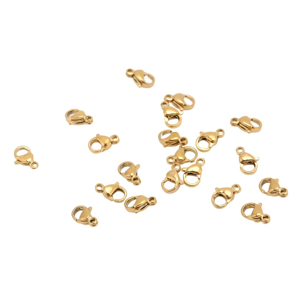 20 Pcs Lobster Clasp Vacuum Plating Stainless Steel Gold Lobster Buckle DIY Jewelry Connection Buckle