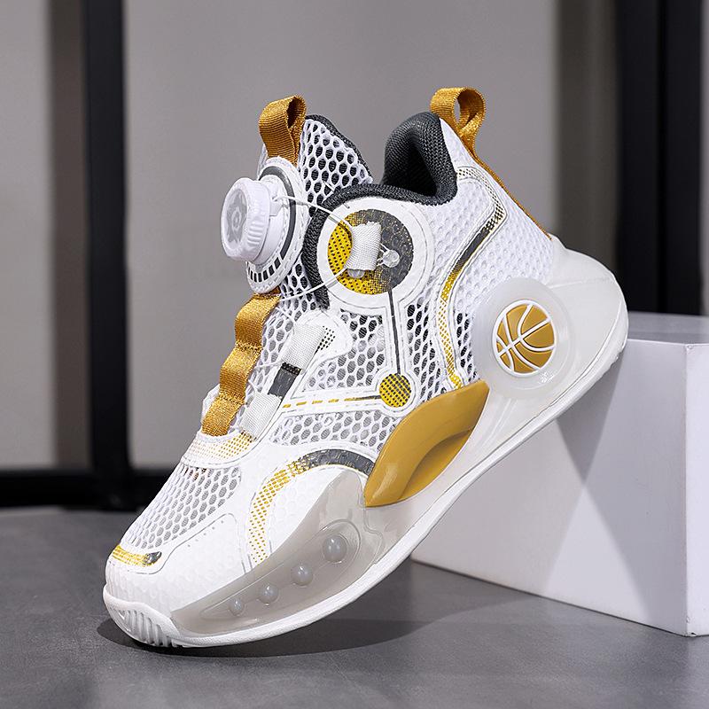 Boys' sneakers 2025 spring and summer new breathable double mesh single mesh non-slip lightweight rotating dunk sneakers