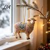 Reflective Light Holiday Pendant 2D Acrylic Goat Christmas Ornament, Cute Animal Sheep Hanging Decor for Tree, Party Decoration, New Year Gift