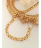 18K Gold Plated Bead Patchwork Necklace & Bracelet Set in Titanium Steel, European & American Fashion.
