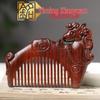 Red Sandalwood Zodiac Horse Comb for Baby Birthday Hair Grooming