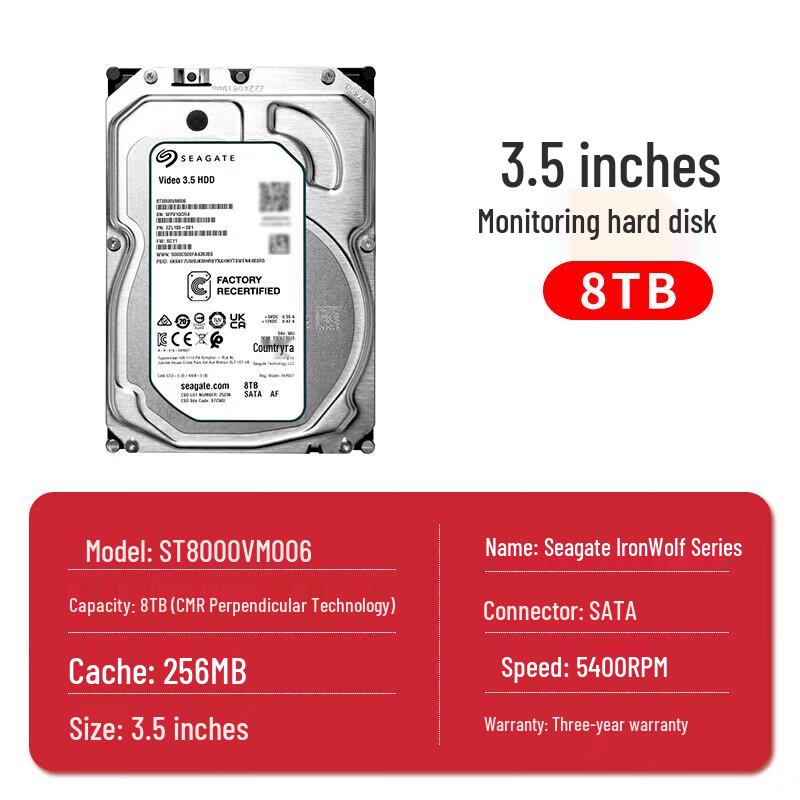 Seagate SkyHawk 8TB Surveillance Hard Drive