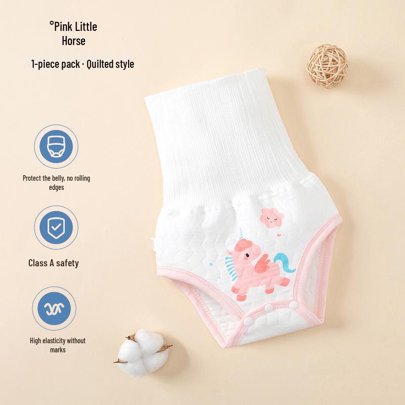 Neugeborenes Herbst/Winter Gepolsterter Baby Bauchgurt mit hoher Taille aus Baumwolle mit Nabelschutz und Kälteschutz
