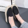 Four Seasons Women's Canvas Moccasins with Straps Summer Platform Shoes for Everyday Comfortable