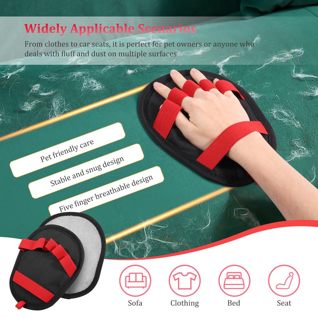 2Pcs Pet Grooming Gloves Efficient Pet Hair Removal Glove Reusable Electrostatic Cat Dog Hair Brush Cleaning Tool Pet Supplies