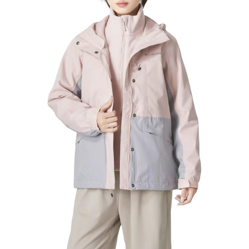 Columbia Hiking Three-In-One Comfortable Waterproof Warm Jacket Women jackets Pink XR4388-626