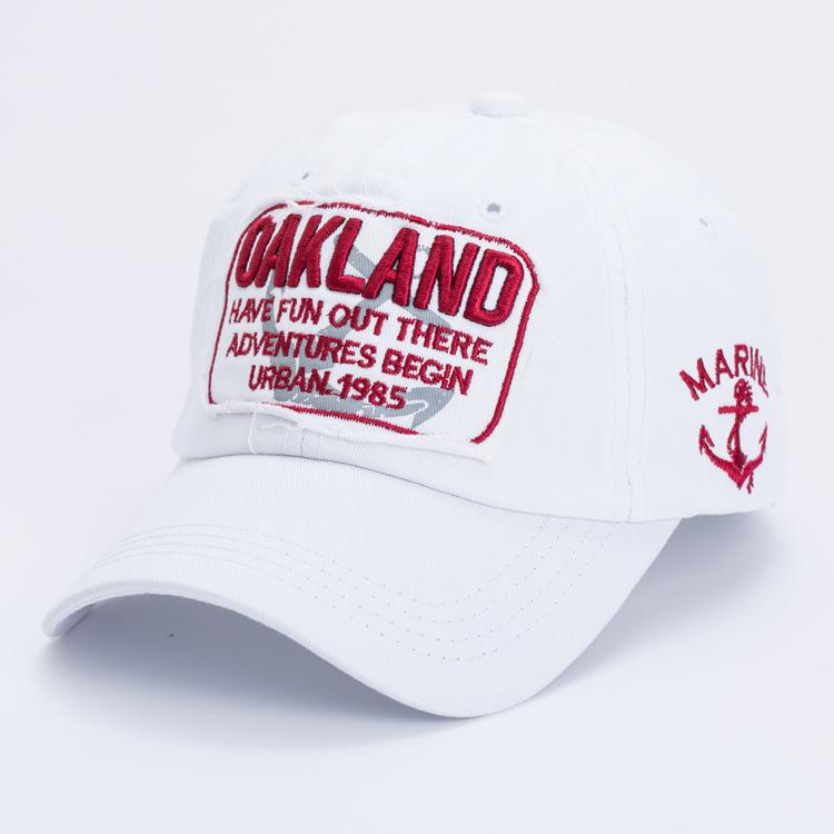 Unisex Washed Cotton Baseball Cap - Multi-Color Letter Embroidered Hat, Fashion Trendy Summer Sun Cap Universal белый