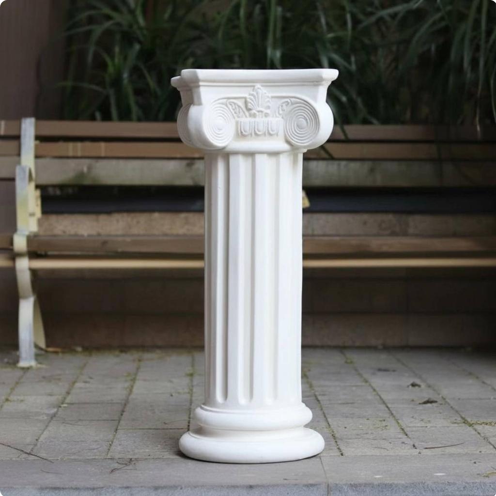 Outdoor Column Elegant Roman Style Resin Pedestal Plant Stand Weather Proof for
