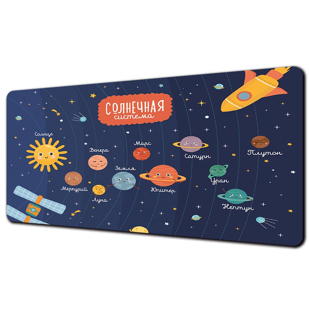 Anime Table Mat Rubber Mouse Pad Universe Space Solar System Planet Desk Pad Game Accessories Mausepad PC Gaming Decoration Mats