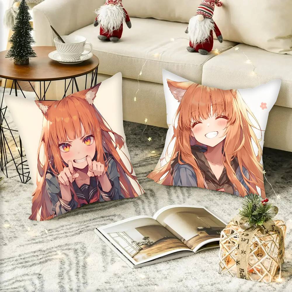 Spice And Wolf Anime Pillow Case Square Pillow Bedroom Sofa Leisure Comfort Cushion Car Home Decoration