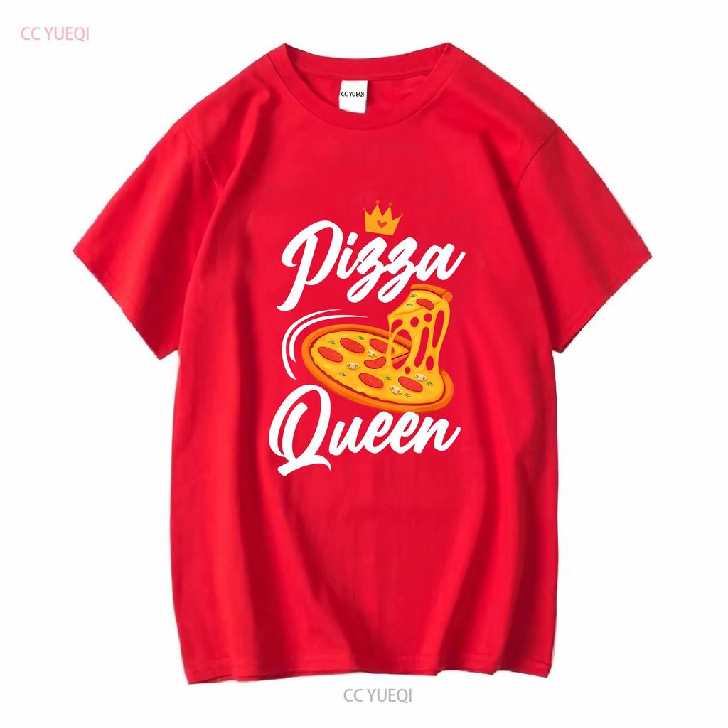 NEUES LIMITIERTES Damen Pizza Queen Girl Liebt Lustiges T-Shirt Größe S 3XL vintage gewaschen vielseitig Streetwear Designer Kleidung Mode