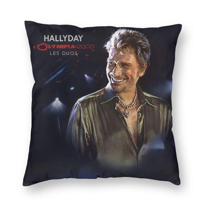 Rock Johnny Hallyday Cushion Covers Sofa Home Decor French Singer Music Square Throw Pillow Cover 45x45cm Decorative Pillowcases