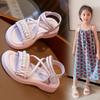 Girls Sandals 2025 Summer New Little Girl Little Princess Roman Shoes Children Soft Sole Korean Version of Beach Shoes