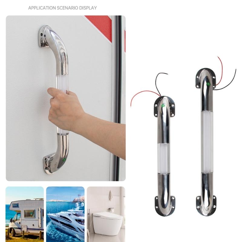 RVs Handrail Grip Integrated Led Light 12V Stainless Steel Handle Deck Handrail