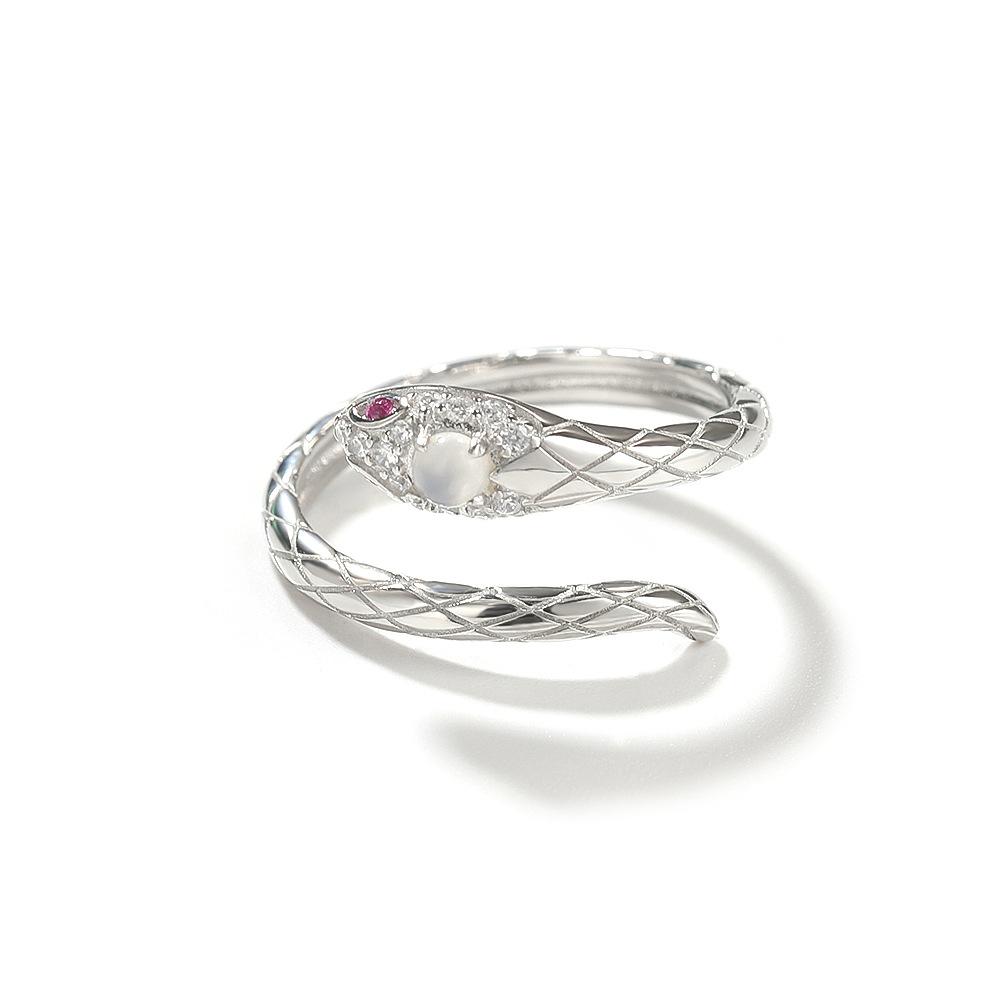 Niche design, light luxury, high-end sense, small vinegar bag, spirit snake opening ring, personalized simple snake opening ring