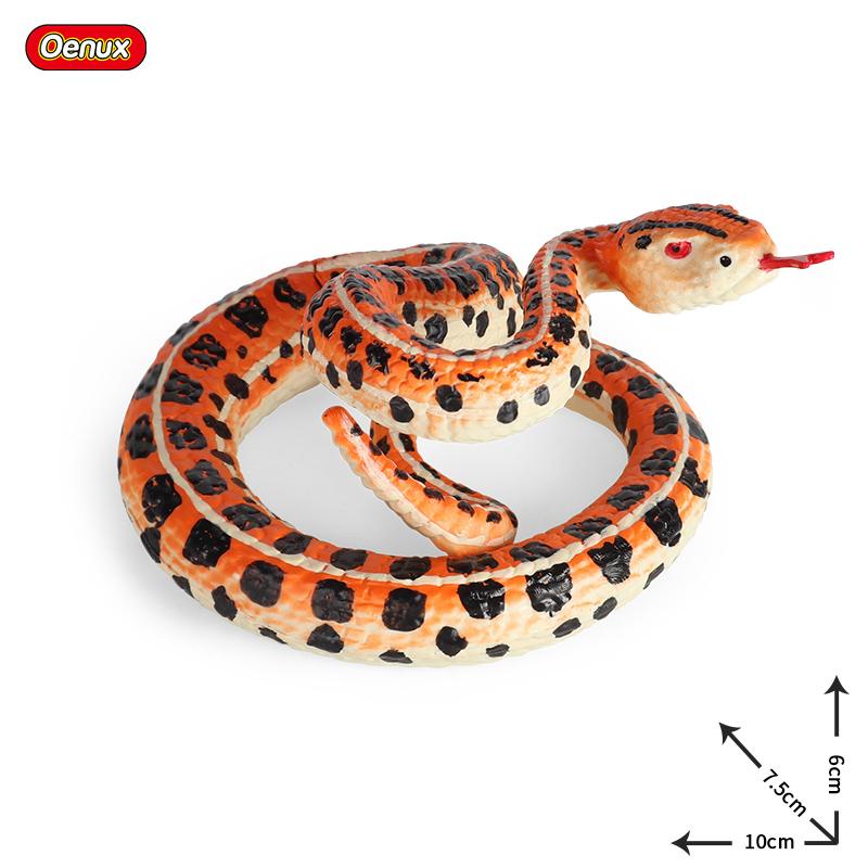 Oenux Simulation Forest Savage Snakes Animals Model Wild Cobra Rattlesnake Python Action Figures Party Favor Decor Kids Toy Gift