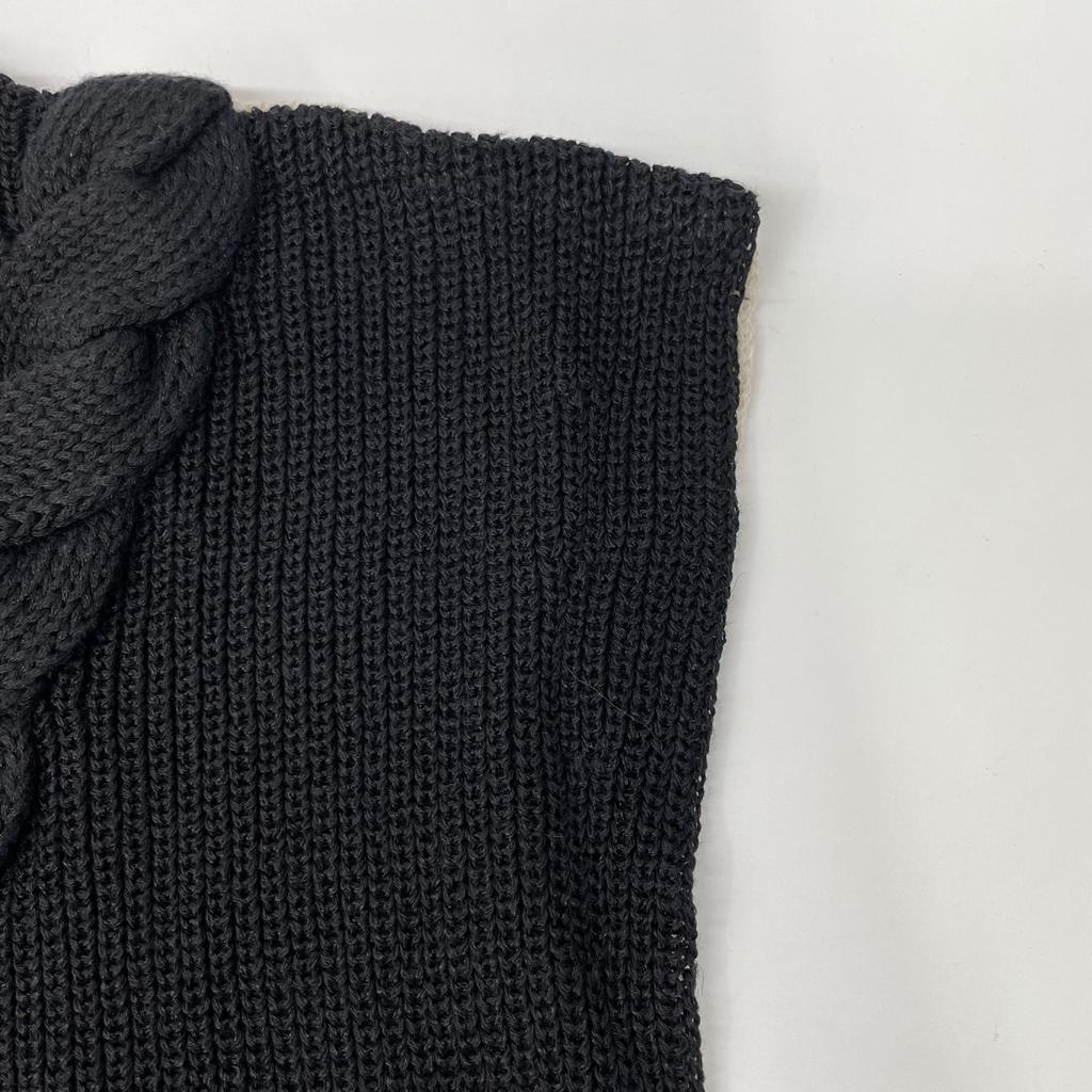 Adore 531-2170424 Beige X Black Linen Cable Knit Top Tops 38 Beige / blackUsed