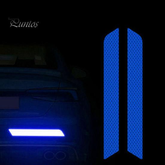 Car Sticker 1 Pair Reflective Strip Self-adhesive Strong Reflection Wear-resistant High Brightness Auto Accessories Scratch Resistant Warning