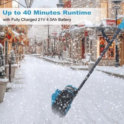 Rechargable Snow Shovel Foldable Brush Snow Blower 21V Battery Powered Snow Thrower with Adjustable