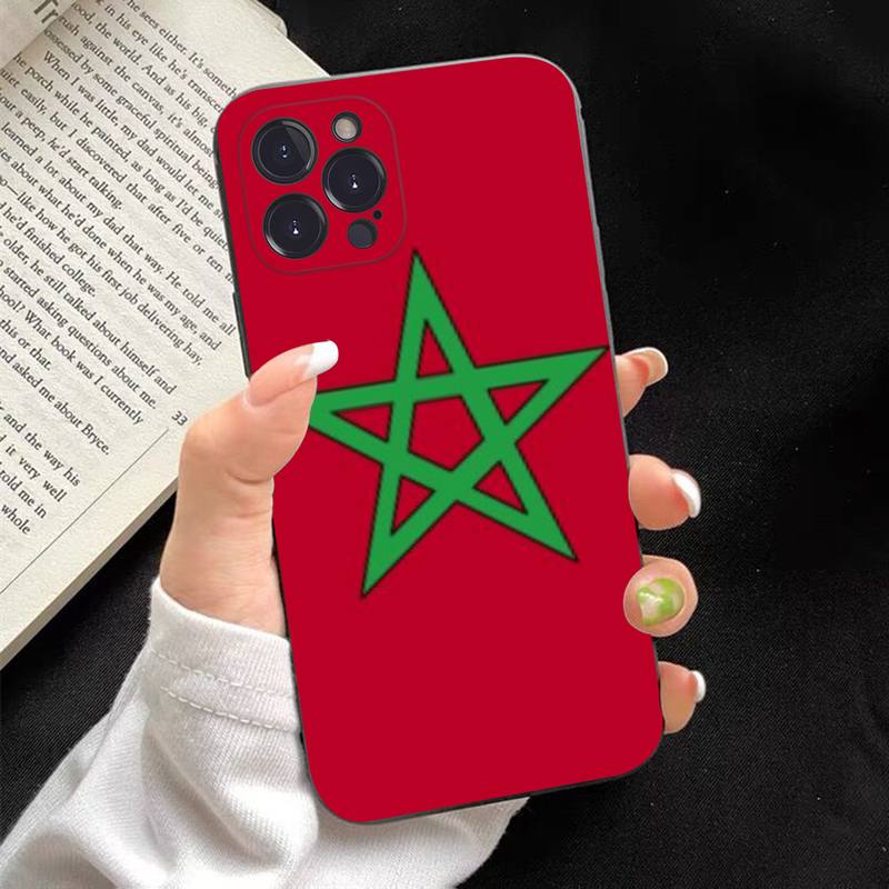 Morocco Flag Phone Case Silicone Soft for iphone 14 13 12 11 Pro Mini XS MAX 8 7 6 Plus X XS XR Cover