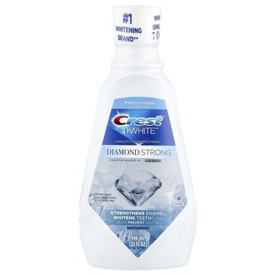 3D White™, חזק כמו יהלום, מי פה פלואוריד נגד עששת, ללא אלכוהול, וינטרמינט, 32 פל' אונקיות (946 מ"ל)