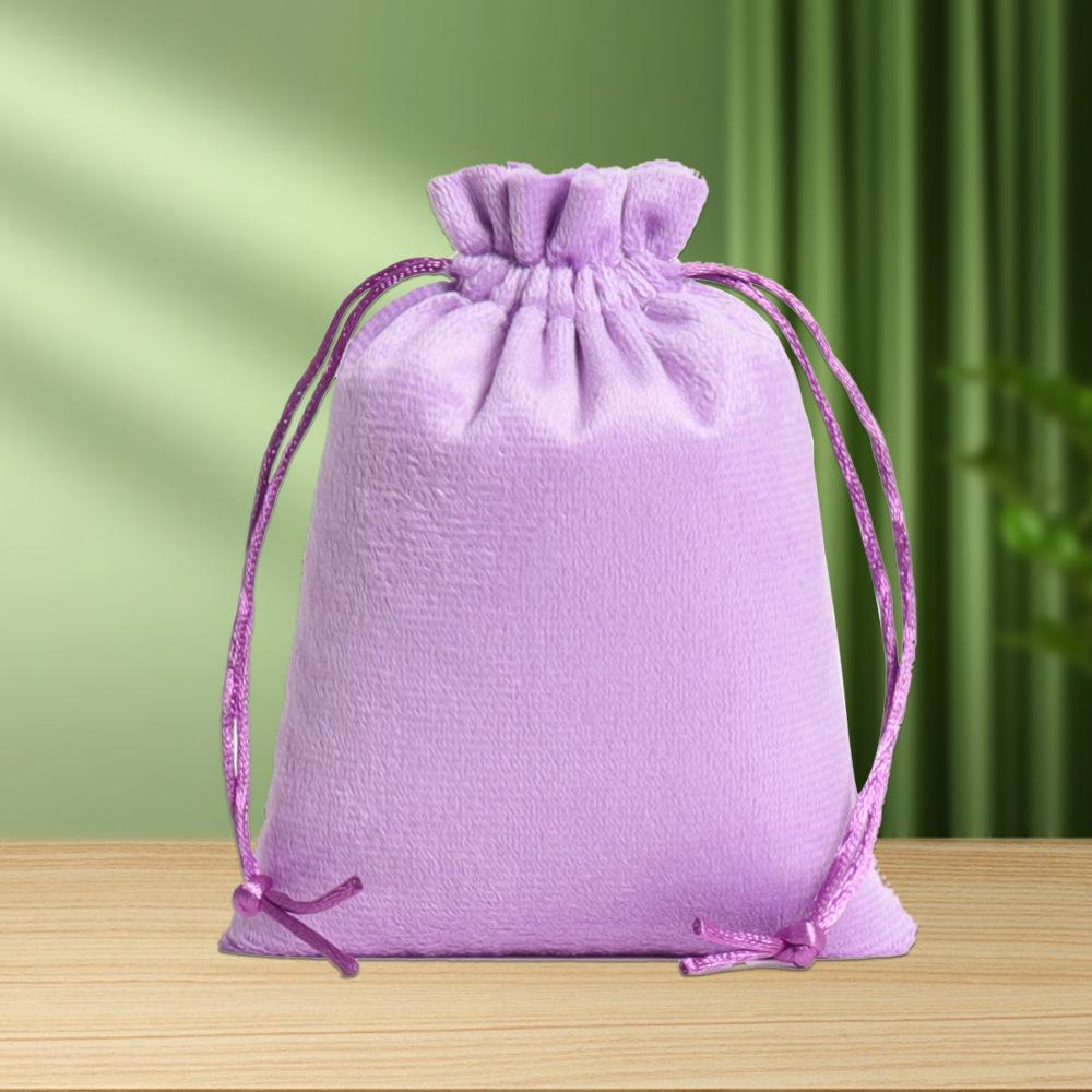Black Custom Velvet Drawstring Jewelry Pouch