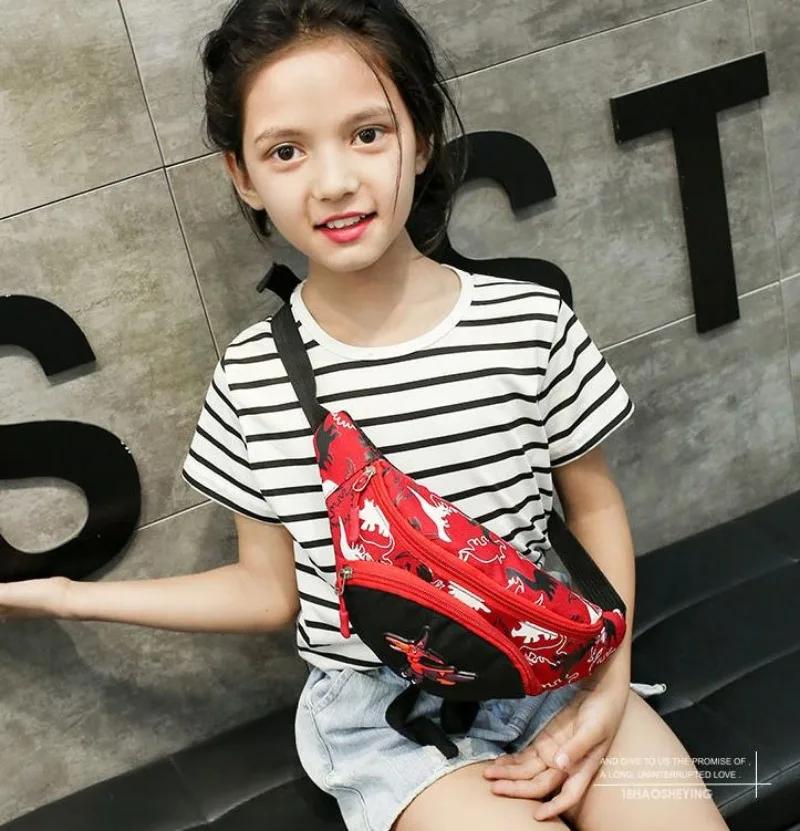 Cute Cartoon Dinosaur Storage Bags For Kids Phone Earphone Money Pouch Organizer Fashion Chest Waist Bag Children Belt Bag