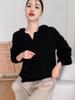Women's Plus Size Hooded Wool Cable Knit Pullover - Slim Fit Casual Sweater for Autumn/Winter