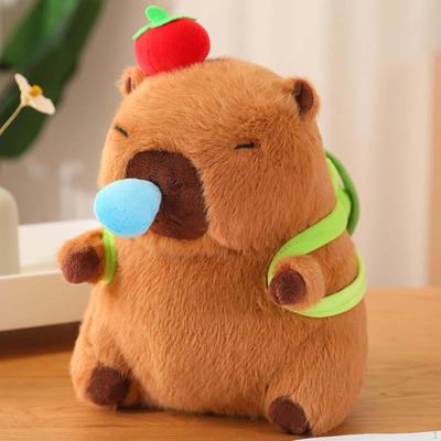 Capybara Plush Toy Stuffed with Pullable Snot Bubbles Cartoon Car Ornament