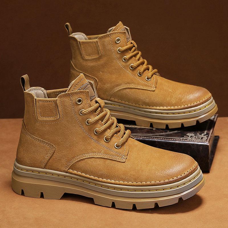 

2025 Winter Trend Men s Boots, Vintage Men s Boots, British High Top Fleece Martin Boots 39