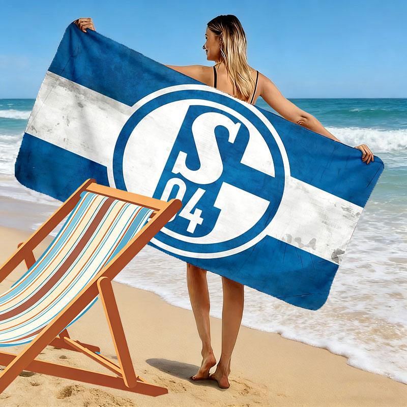 Schalke 04 Logo Print Beach Towel, Large Soft Quick Dry Towel for Beach Camping Swimming