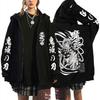 Anime Devil Killer Pattern Zipper Hoodie Men's Cartoon Fashion Zipper Jacket Zipper Sweatshirt
