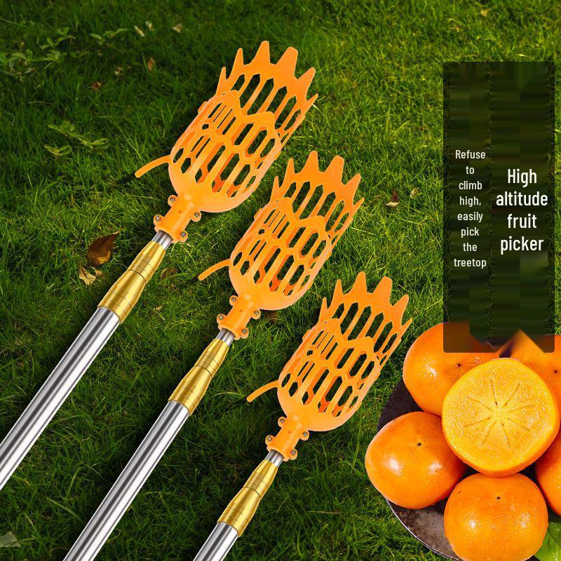 Telescopic Pole Fruit Picker: Yangmei, Loquat, Plum, Persimmon, Apricot, Peach High-Altitude Tool