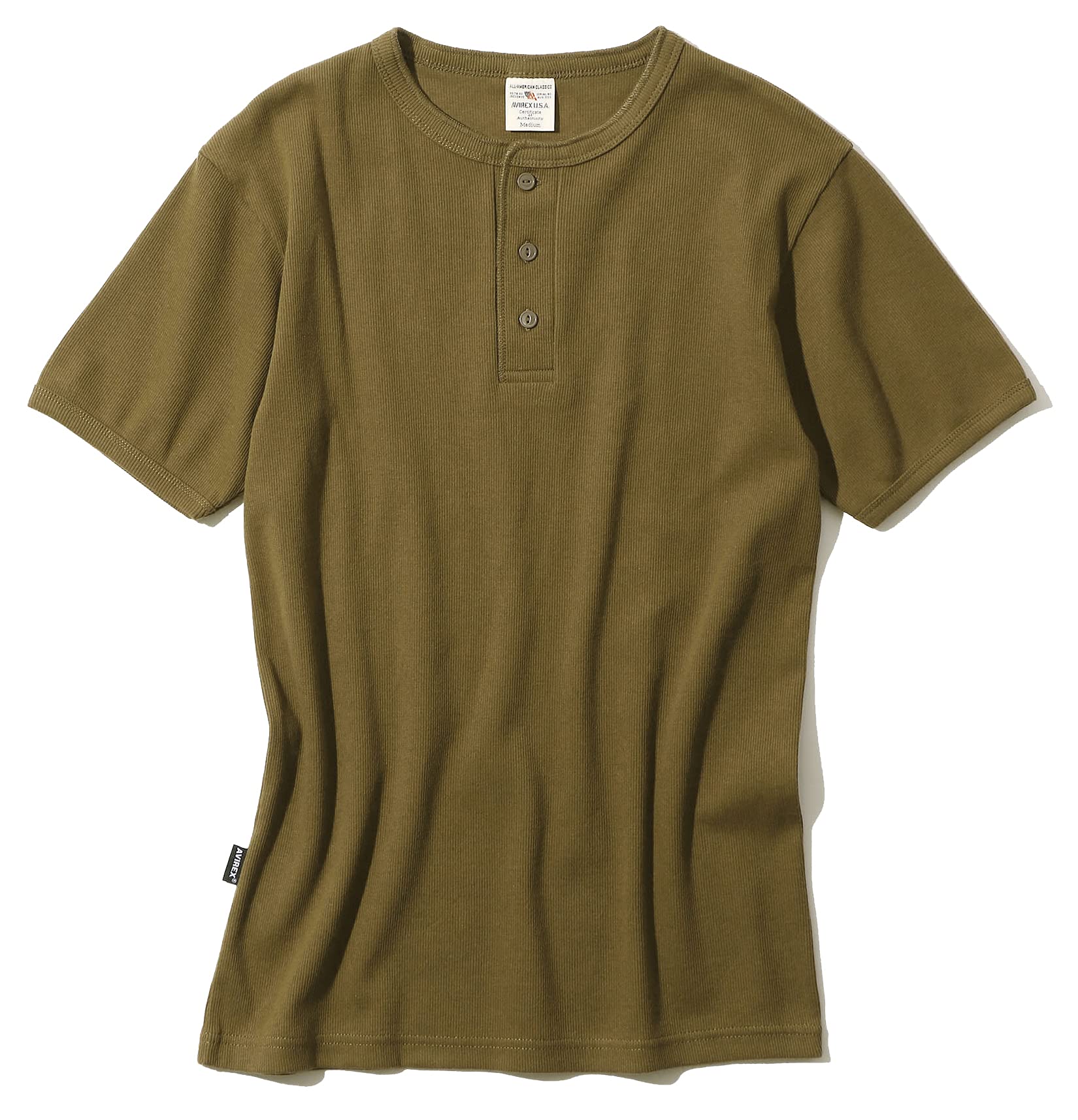 AVIREX DAILY RIB HENLYNECK TEE 6143504 men s XL olive