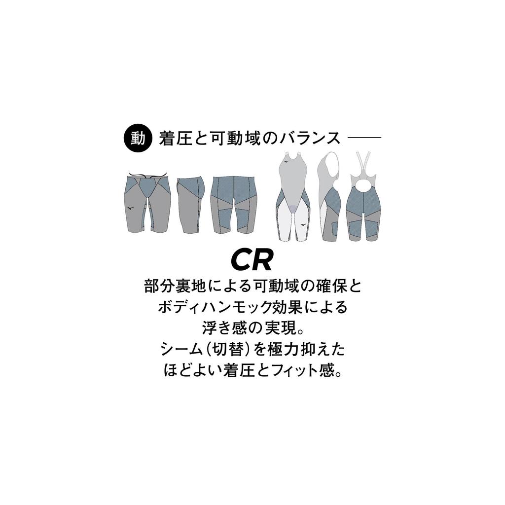 Mizuno 6 CR Half FINA Black X Size for Competitive Women's GX-SONIC Suit, Approved, Red, L, N2MGA702, 96mm, Racing.