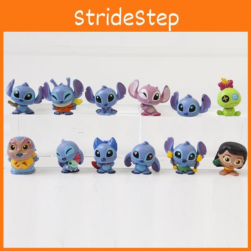 12pcs Pvc Stitch Action Figures Model Toy Decoration Gifts Ornament Cartoon