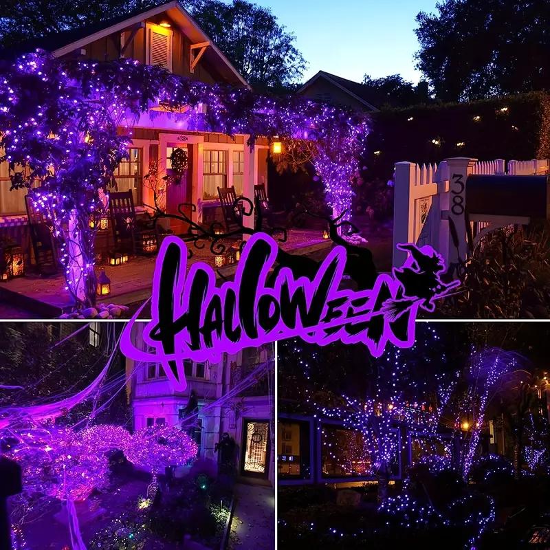 1PC 12M/39.37FT. 100 LED Halloween Solar String Light with 8 Modes Outdoor Waterproof Lamp For Indoor Yard Party Patio Decor