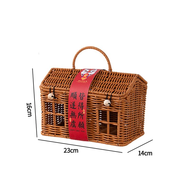 Rattan Storage Basket New Year Xmas Gift Packaging Box Creative Handbag Birthday Gift Vine Weaving Handbag Vine Woven Gift Box