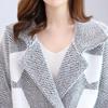 Women's Mink Fleece Coat Thickened Contrasting Faux Mink Fleece Knitted Cardigan Coat Plush Knitted Jacket