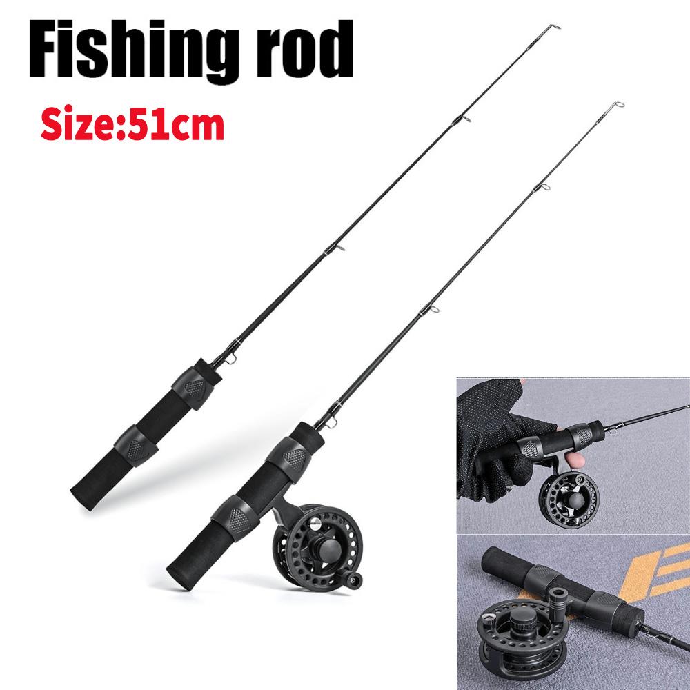 51cm Ice Fishing Rod with Reel Combo Set Outdoor Sport Fishing Pole Wheel Tackle Kit Winter Tackle Pesca