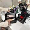 Breathable Mesh Cosmetic Bag Large Transparent Makeup Organizer for Travel Portable Toilet Wash Bag Multi-function Clear Pouch